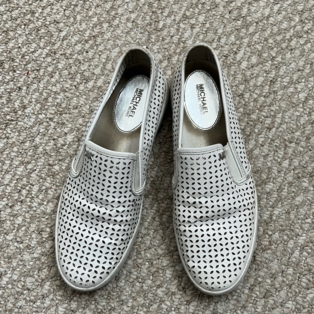 Michael Kors white loafer shoes size 9